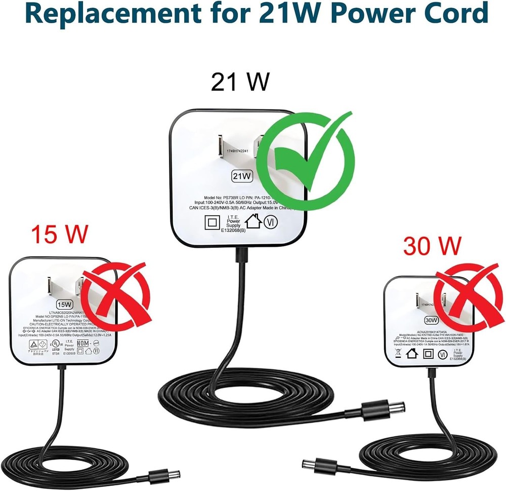 21W Power Adapter for Echo 1st & 2nd Generation, Echo Show 1st Gen, Echo Plus...