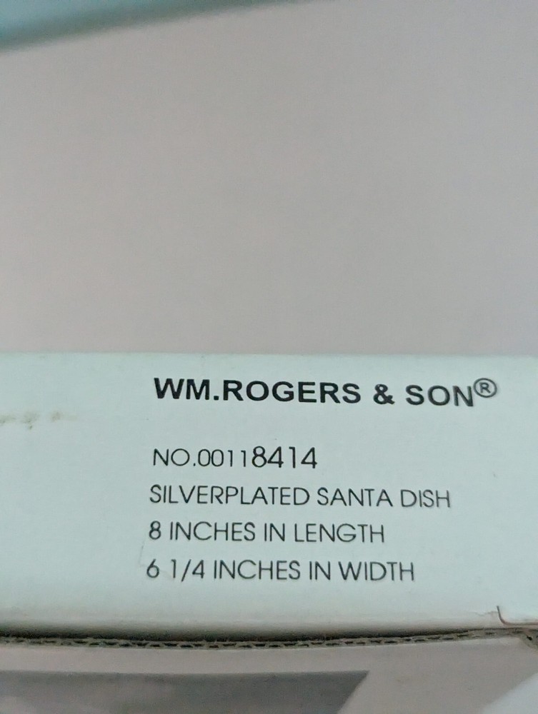 Santa Candy Dish With Original Box Wm. Rogers Vintage Classic Silverplate