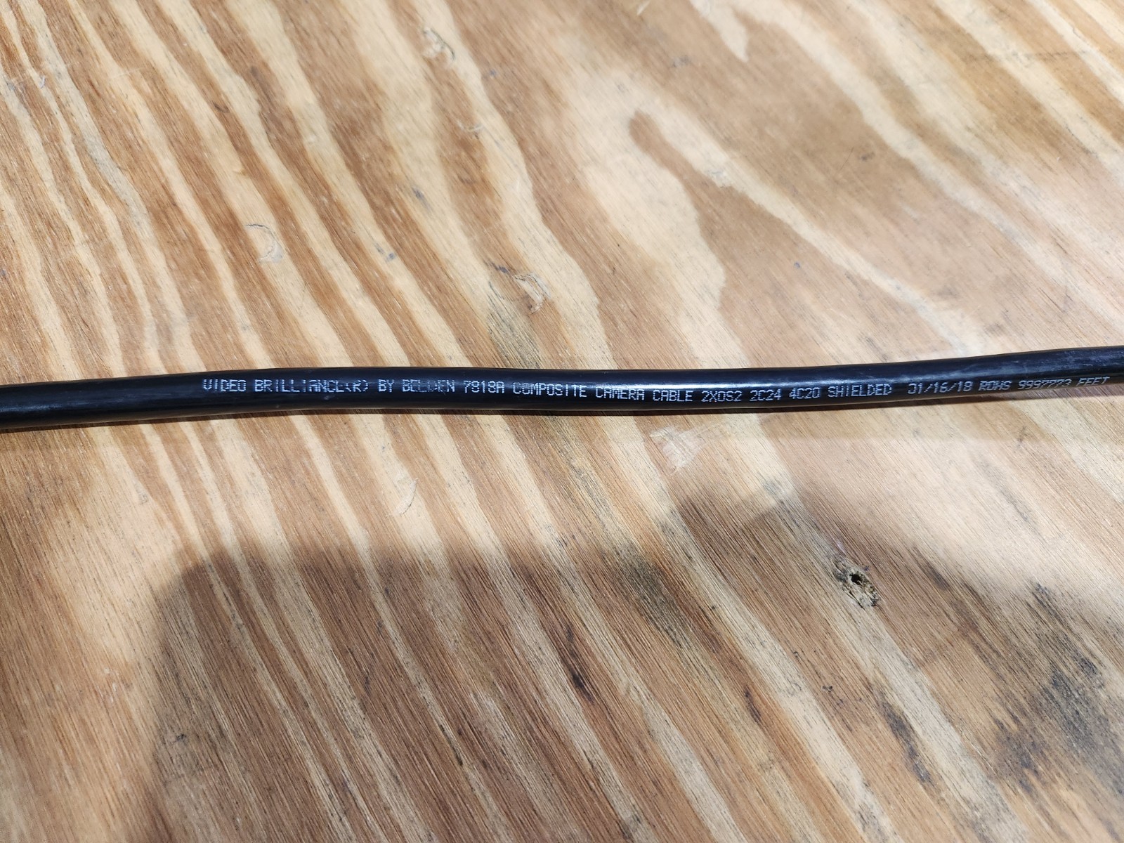 25' Berlden 7818A SMPTE 311M LEMO PUW/FUW High Def Camera Hybrid SM Fiber Cable