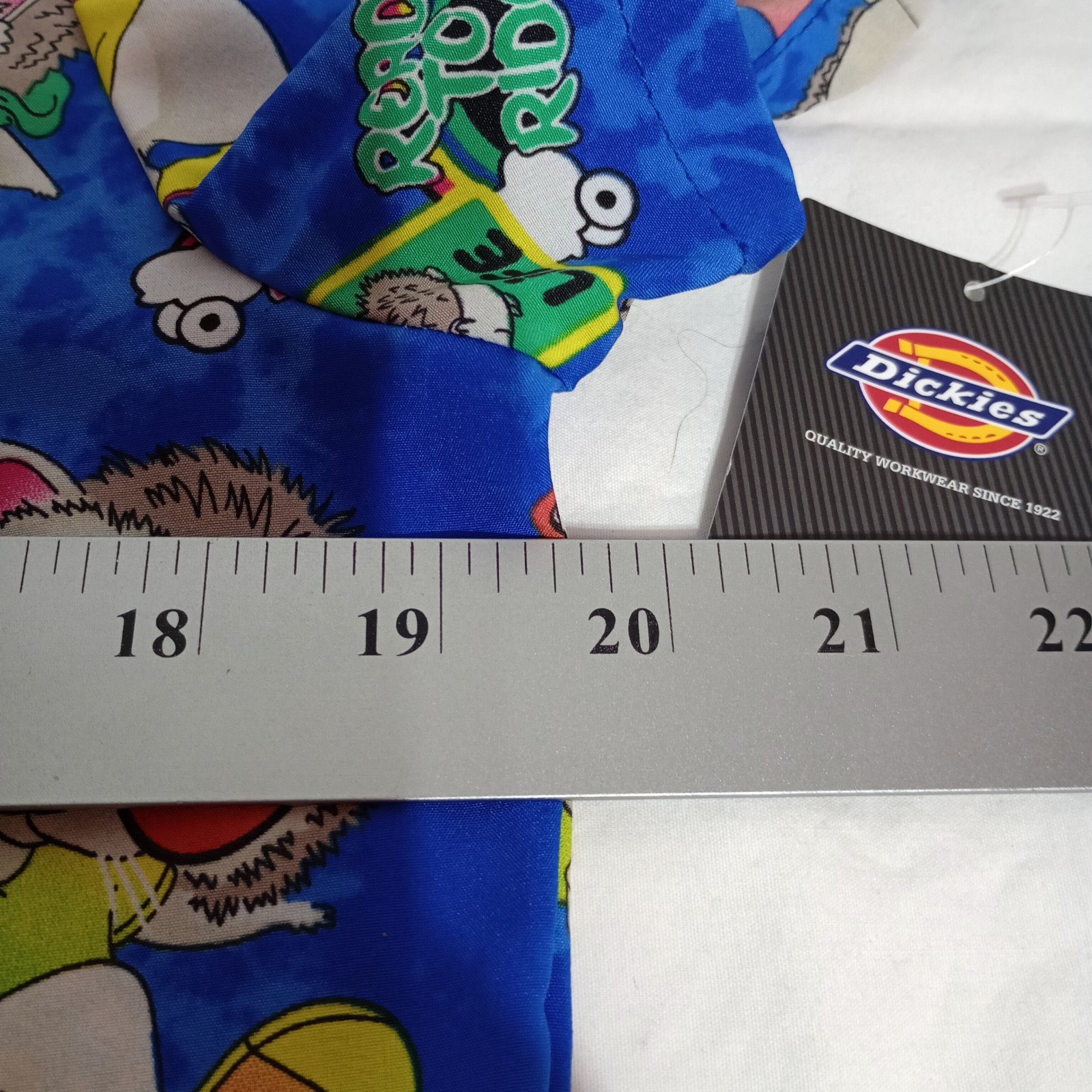 Dickies Scrub Top Blue Hedgehog Skater Skateboard Women's Size Small New NWTS