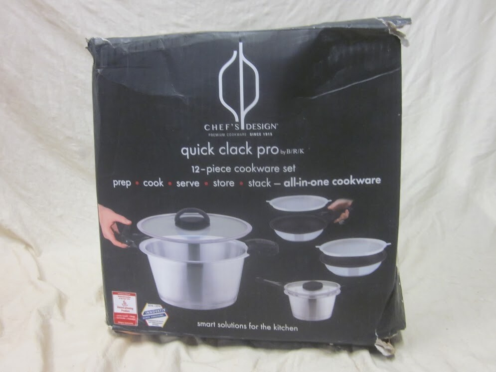 New Chef's Design Quick Clack Pro 12-Piece Cookware Set