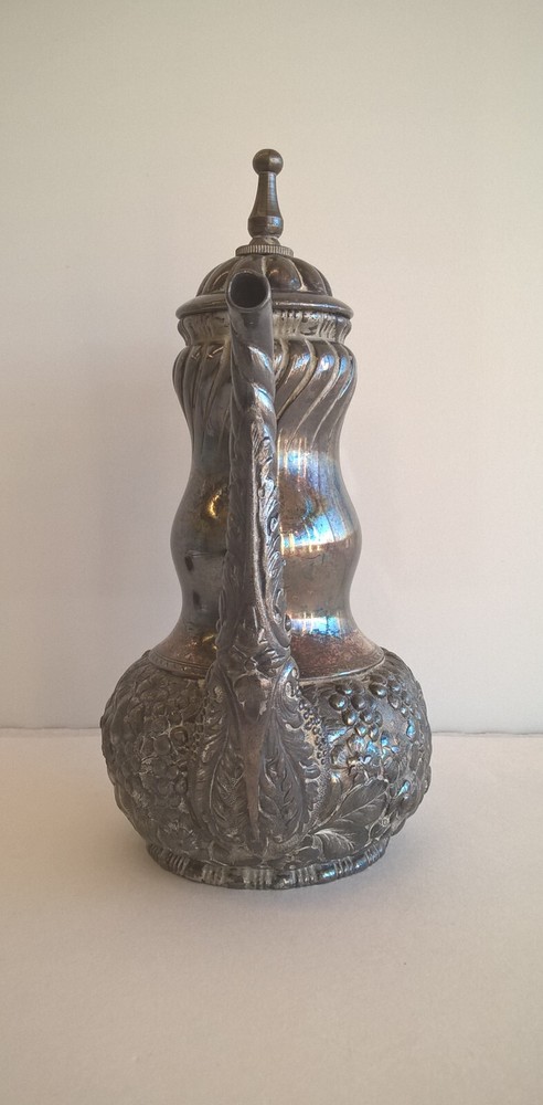Simpson Hall Miller Coffee Tea Server Antique Victorian Repousse Silverplate 8"