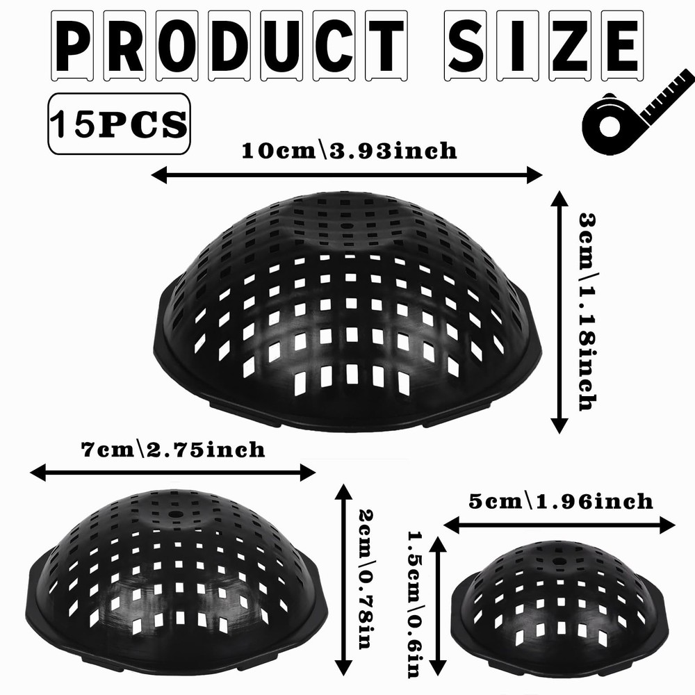 15 Pcs Spherical Flower Pot Mesh Pad Planter Inserts Bottom Grid Large 3 Size