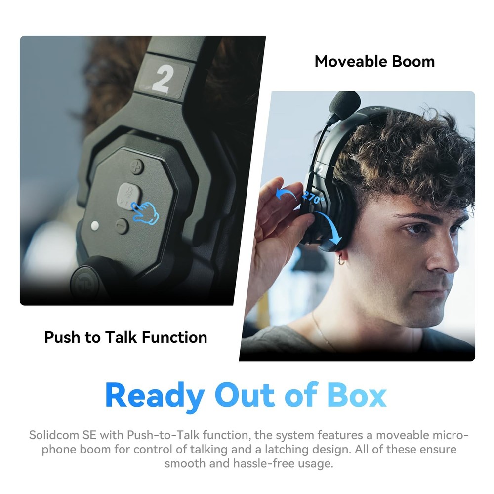 Hollyland Solidcom SE Full Duplex 2-Users ENC Wireless Intercom Headset (2.4GHz)
