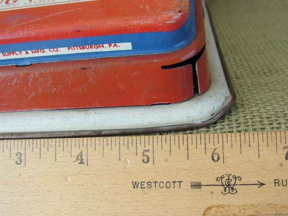 Vintage 40s Working Tin Litho Wolverine Adding Machine Hand Pull Dial Calculator