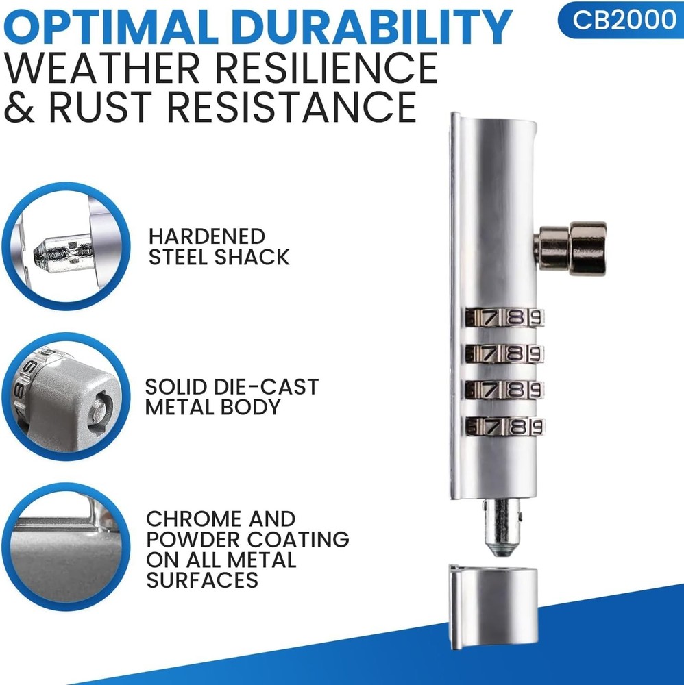 Chrome Finish Combination Latch - Childproofing Solution