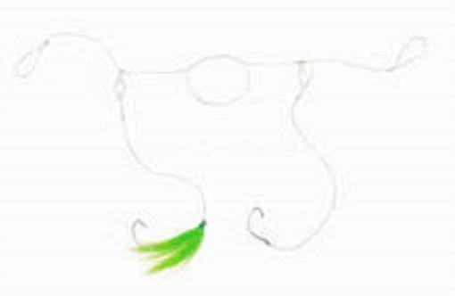 Seastriker PR02 Flounder Pop Rig 2 Hooks Chartreuse Bucktail