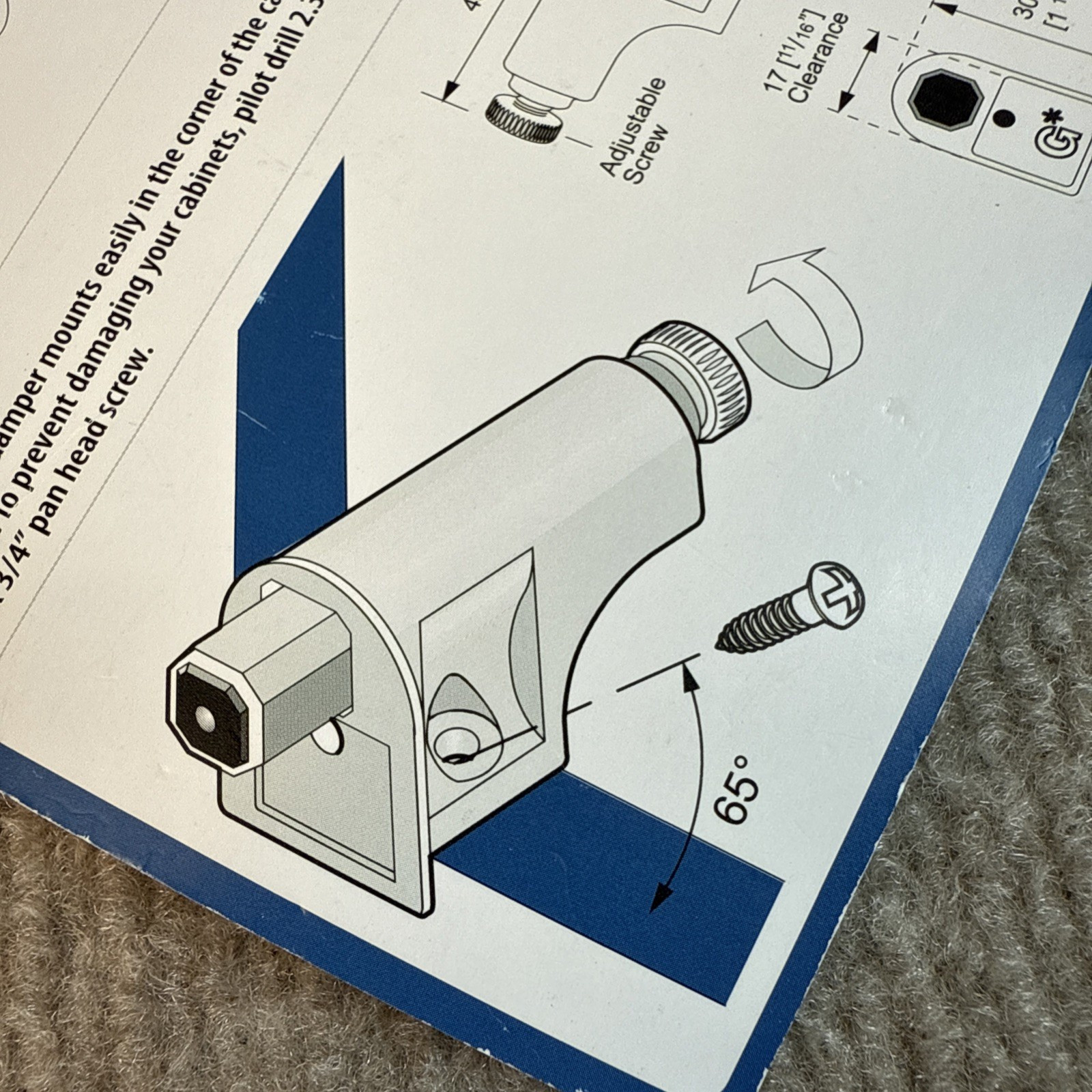 40-PACK ROK HARDWARE SCD103 SOFT CLOSE DAMPER W/SCREWS FOR CABINET DOORS NICKEL