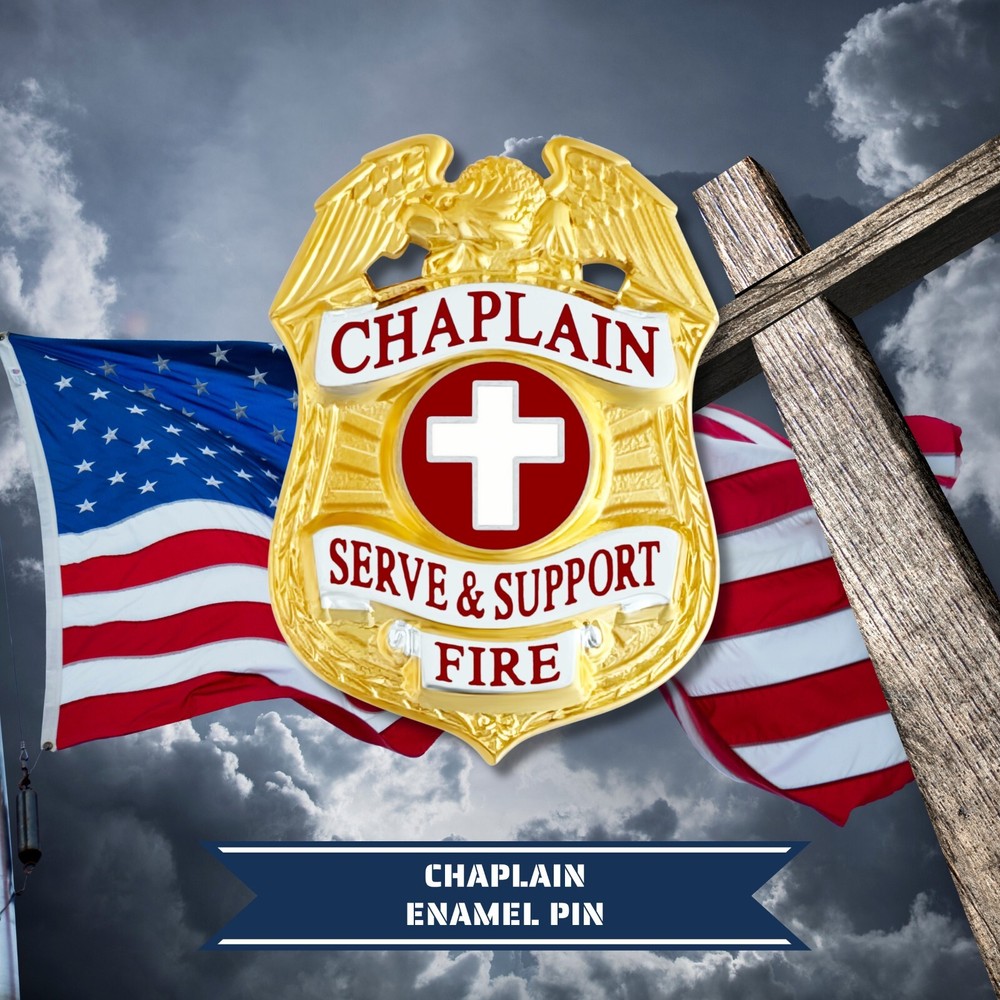Fire Chaplain Serve & Support - First Responder - Mini Badge Pin