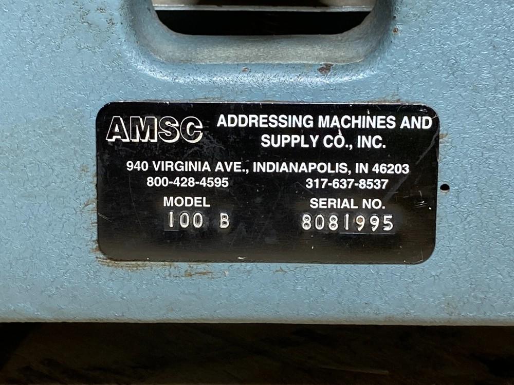 Vintage Addressograph Class 100 Embossing Machine