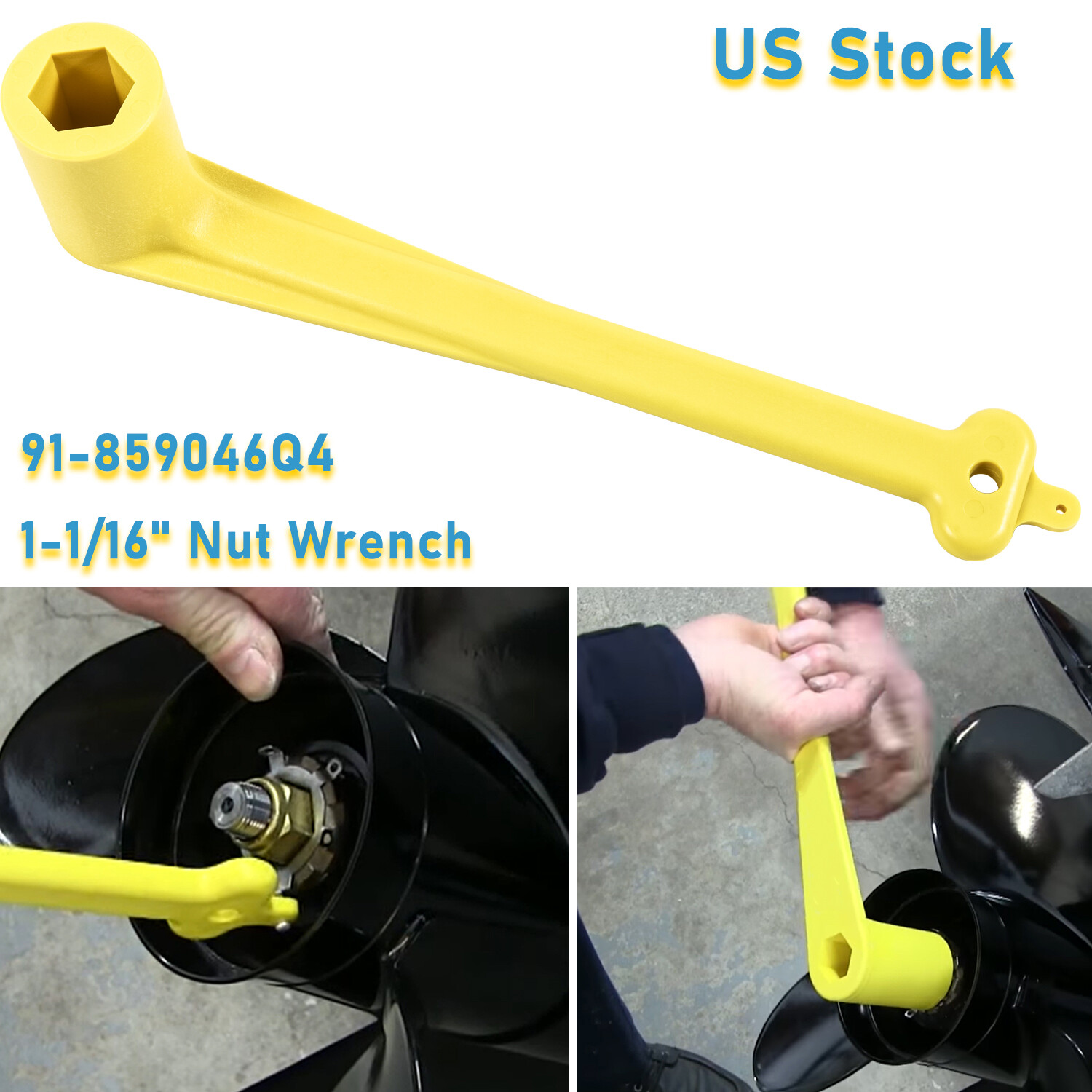 For Mercury Prop Wrench 1-1/16" Nut Wrench Alpha One Yellow - 859046Q4