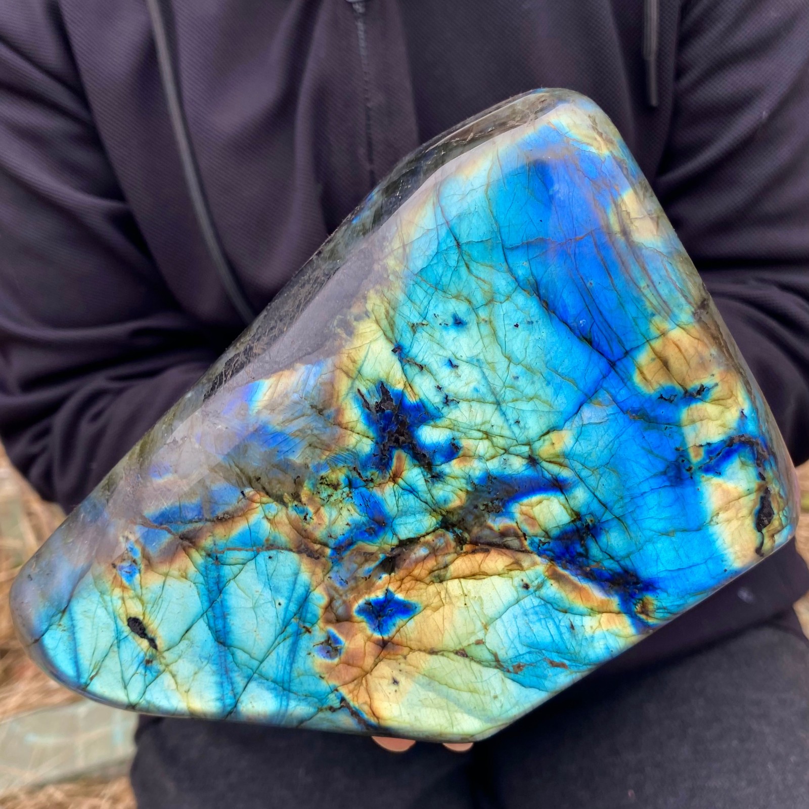 4.57LB Top natural Labrador flash moonstone quartz crystal mineral specimen