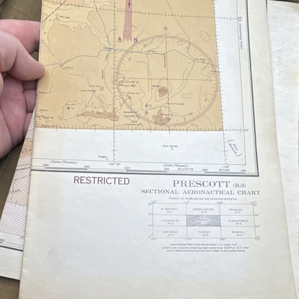 WWII US Army Air Force Pilot Navigation Kit Charts Docs Records Photos rare map
