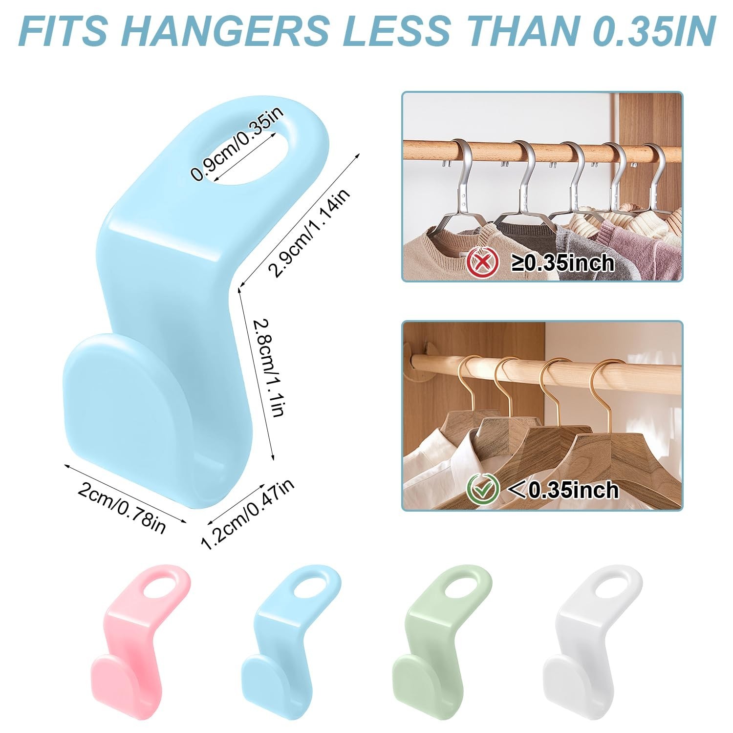 40-Pack Hanger Connector Hooks – Space-Saving Garment Organizer (Random Colors)