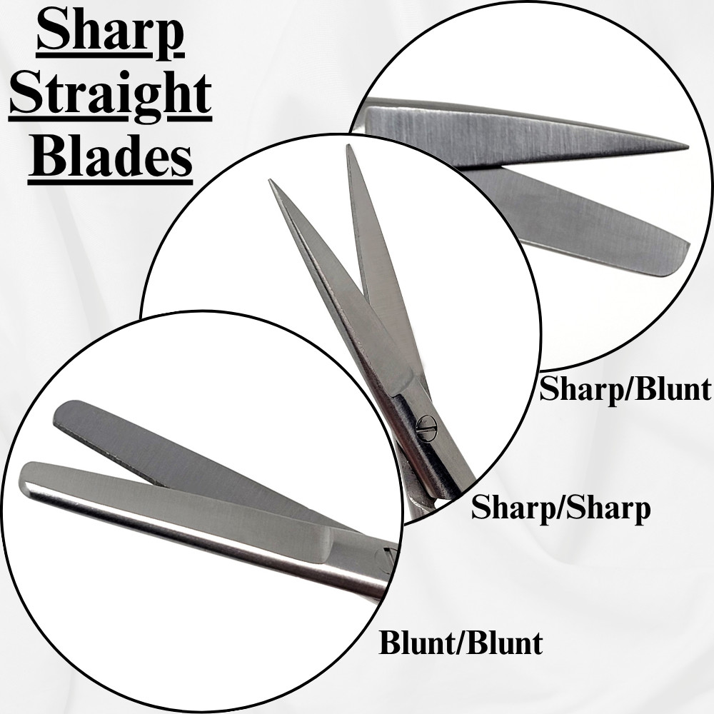 3 Pcs Operating Scissors 5.5" Straight Sharp/Sharp+Sharp/Blunt+Blunt/Blunt Ends