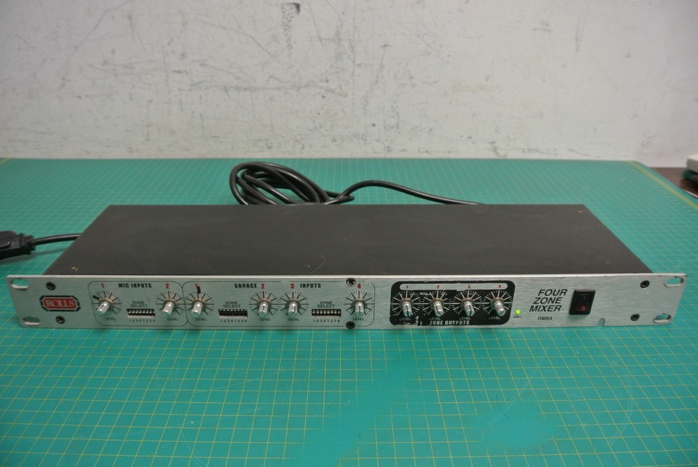 Rolls RM64 Rack Mount 4 Zone Line Mixer (MISSING KNOBS)