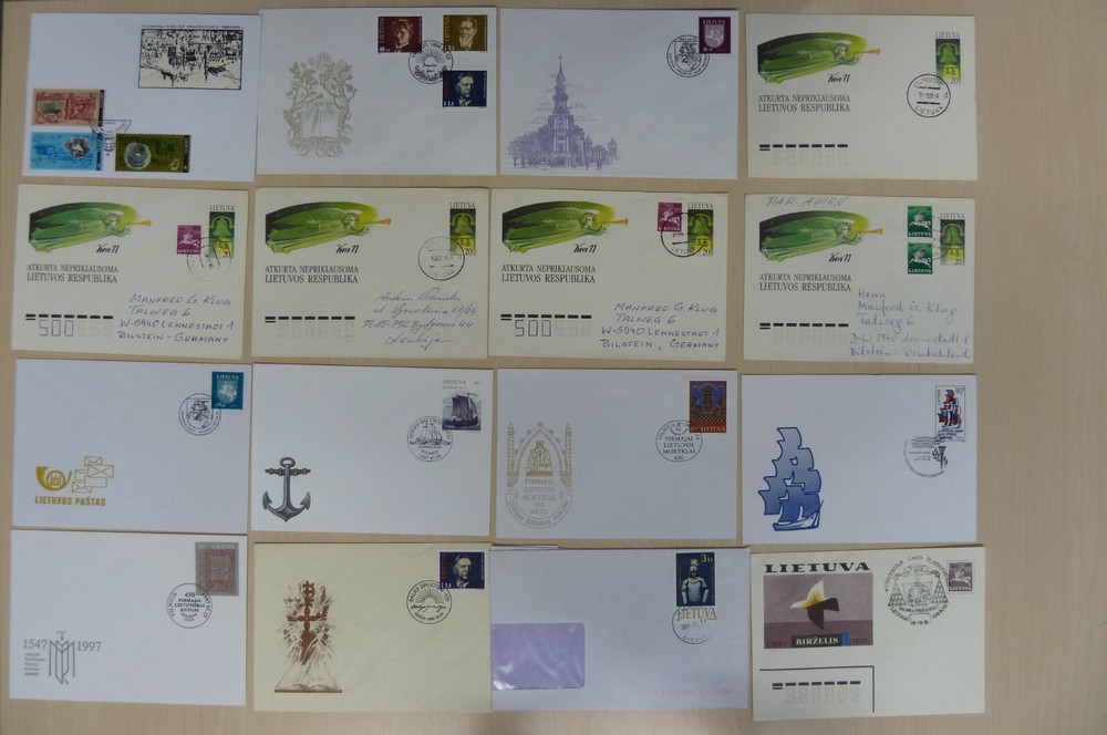 LITHUANIA 1991/1996, 129 COVERS & FDC