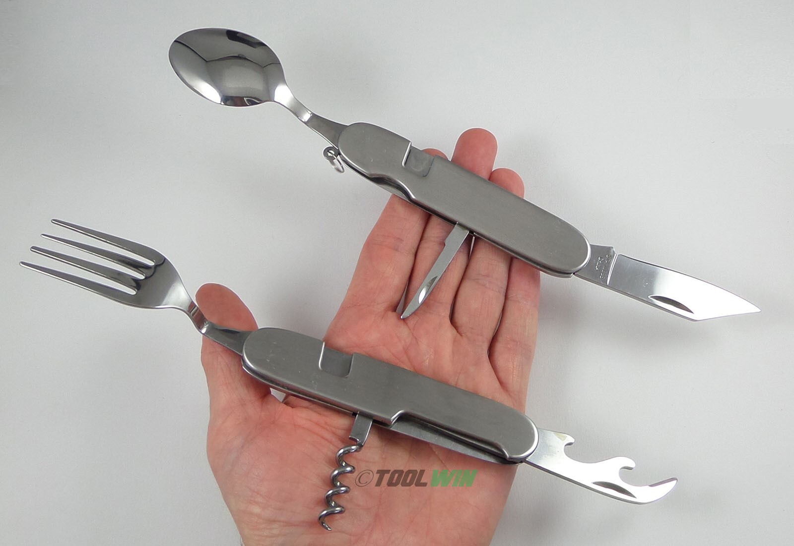 Camping Eating Utensil Set Folding Emergency Cutlery Knife Fork Spoon Kit