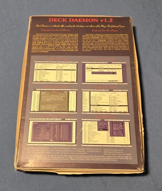 Very Rare Magic The Gathering Game Deck Daemon Ver 1.2 PC Bard's Quest Software