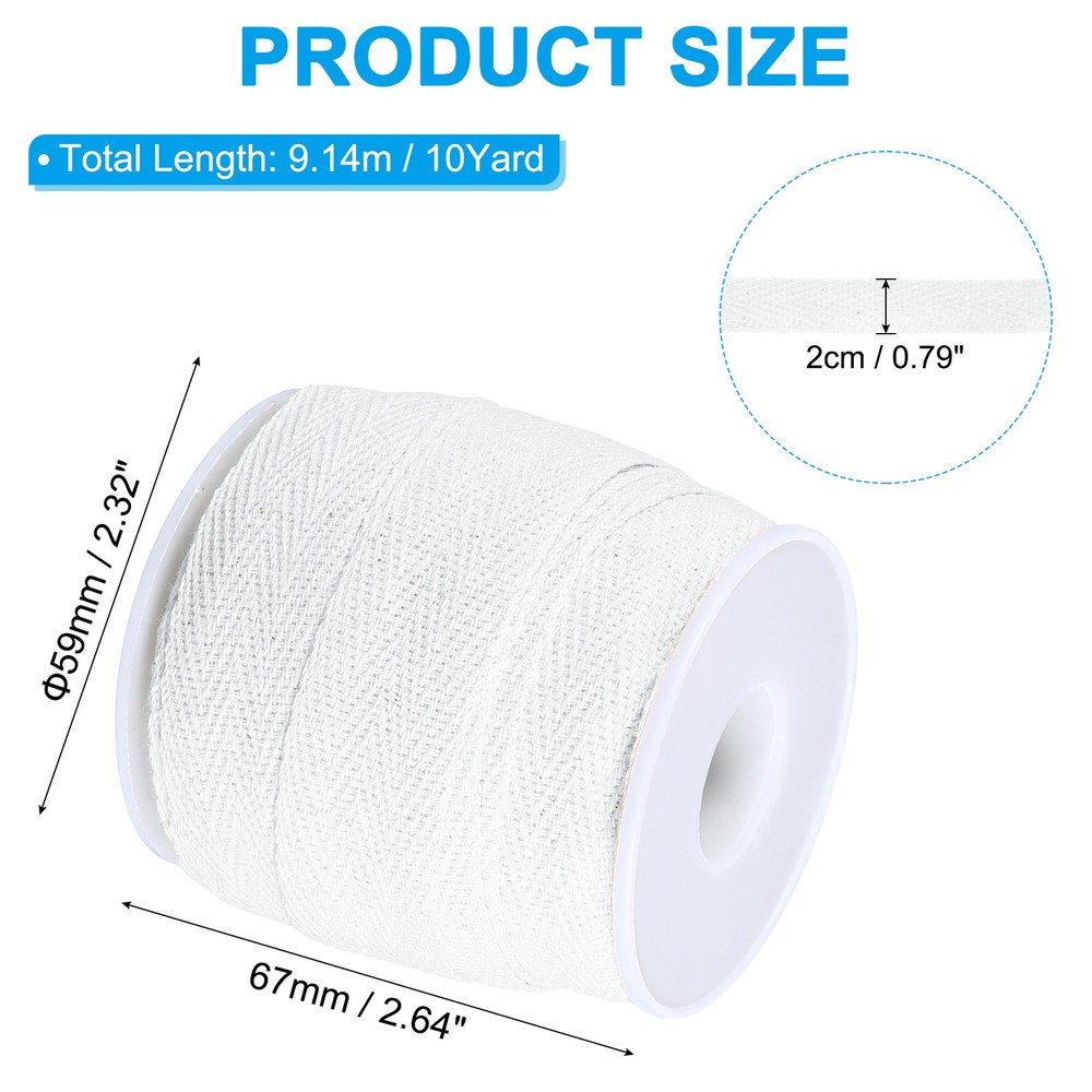 19mm x 33feet Inch Flat Drawstring Cord Drawstring Replacement, White