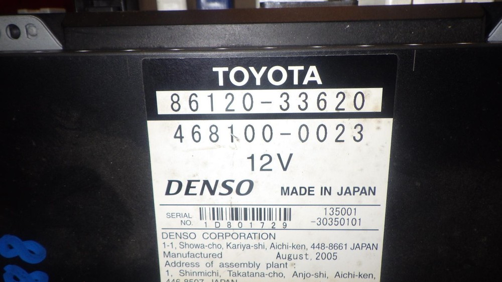 06 LEXUS ES330 Info Screen 8612033620