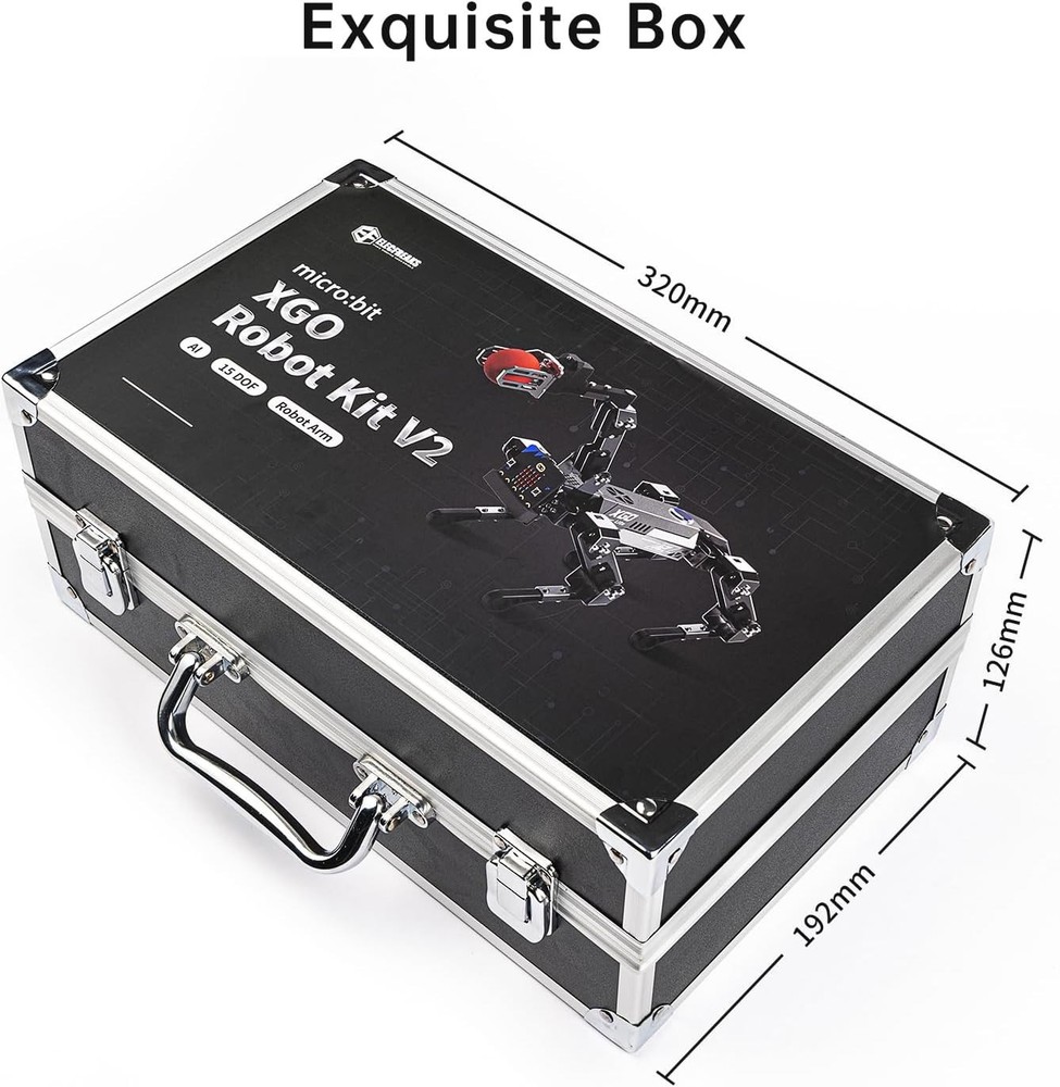 Elecfreaks microbit Robotic Dog Xgo V2, Programmable Full Metal Bionic Robot Kit