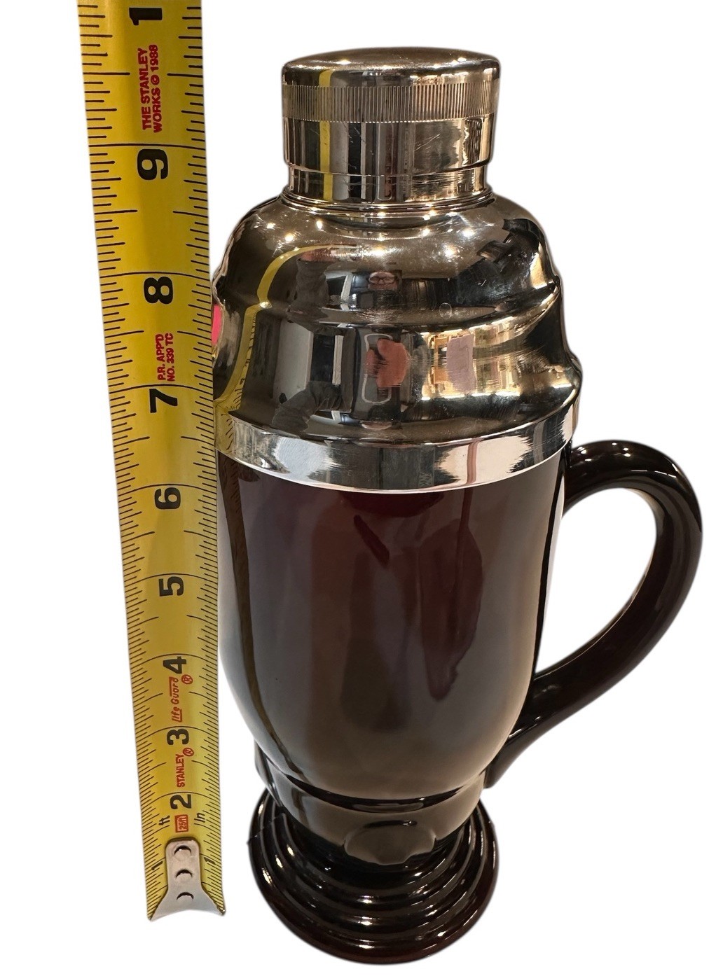 New Martinsville Moondrops Black Amethyst Glass Art Deco Cocktail Shaker Pitcher