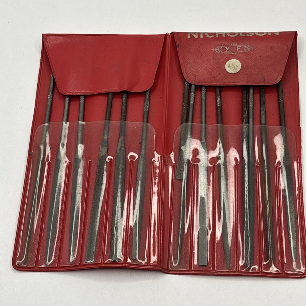 Nicholson Round Handle Needle File Set 5.5"  Assorted 12 Pc. Set READ