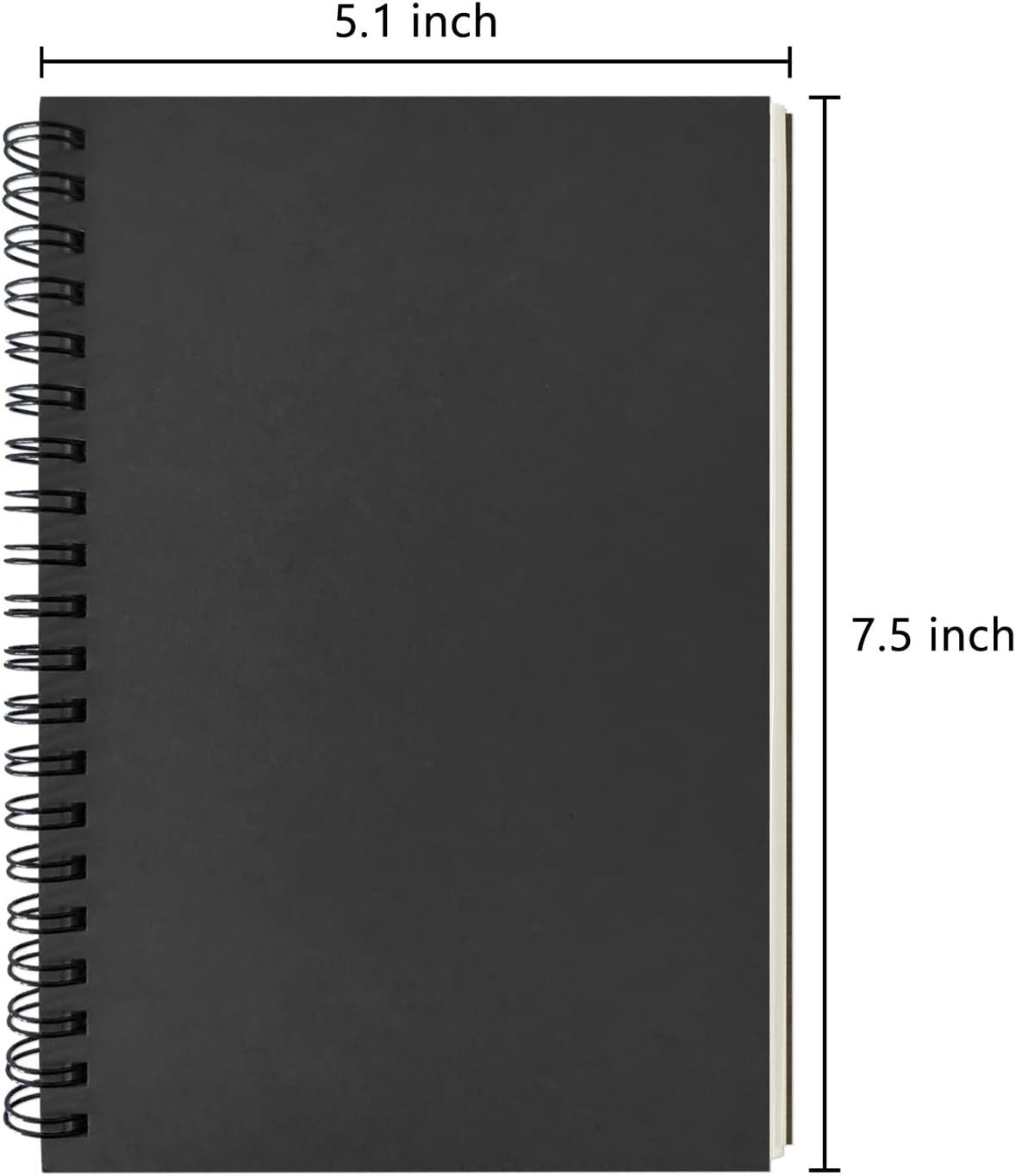 Blank Spiral Notebook, 2-Pack, Soft Cover, Sketch Book, 100 Pages / 50 Sheets, 7