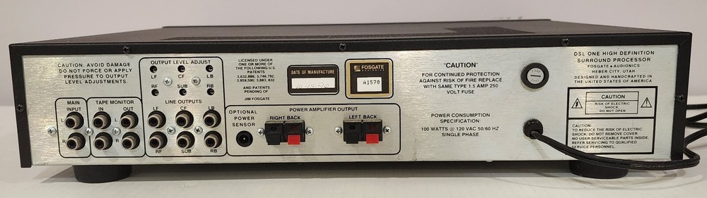 Fosgate Audionics Digital Servo Logic Surround Processor PRO + DSL ONE No Remote