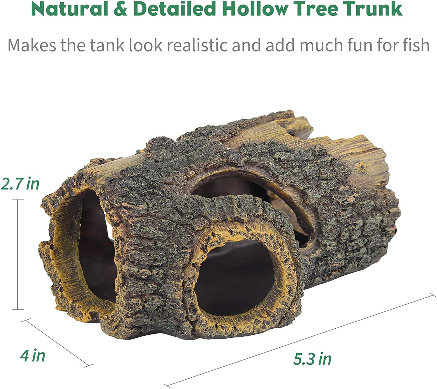 Resin Hollow Tree Trunk Betta Log Aquarium Decorations Ornament Fish House Cave