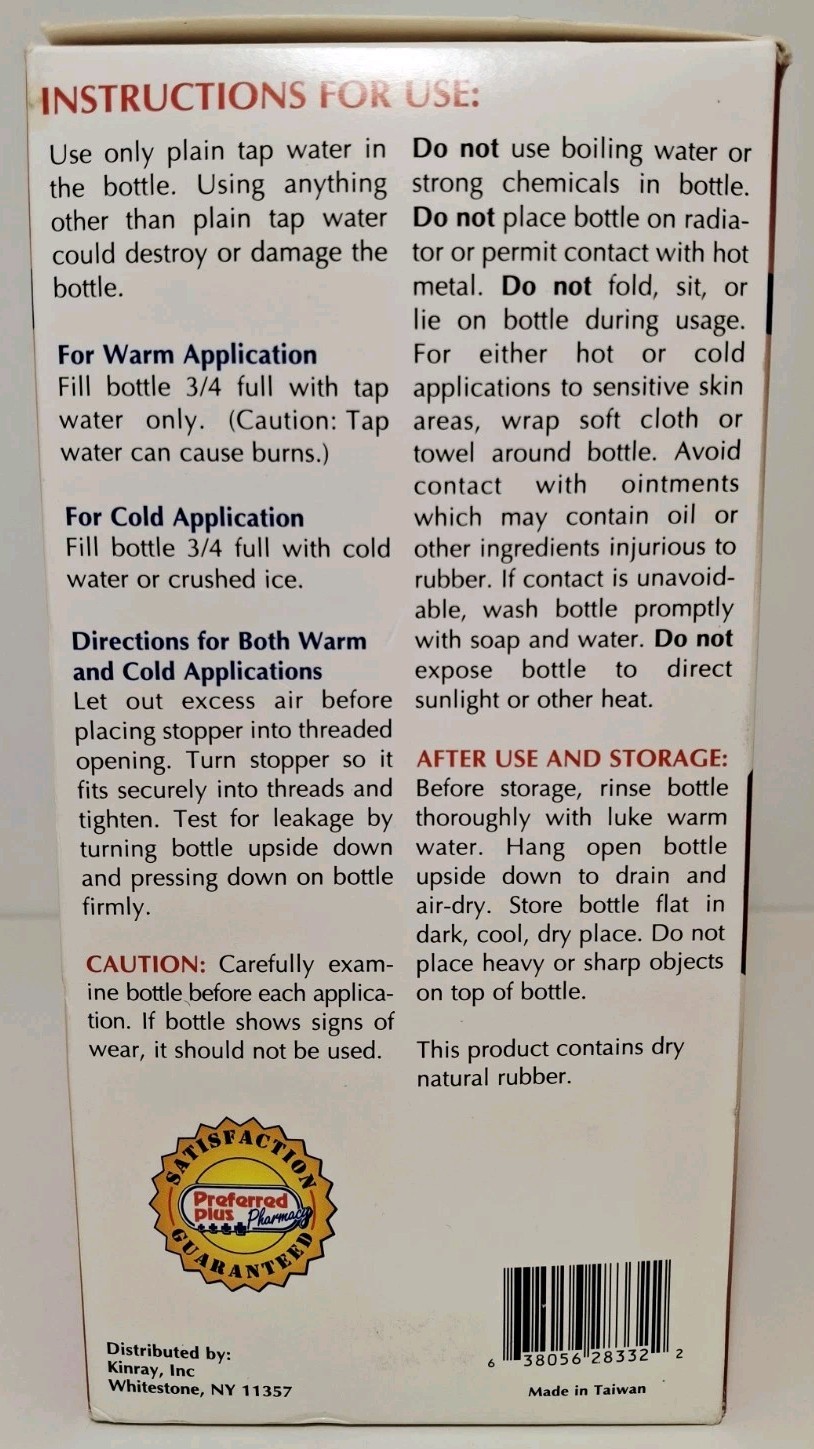 Vintage Hot Cold Therapy Red Rubber Water Bottle With Stopper 2 Quart