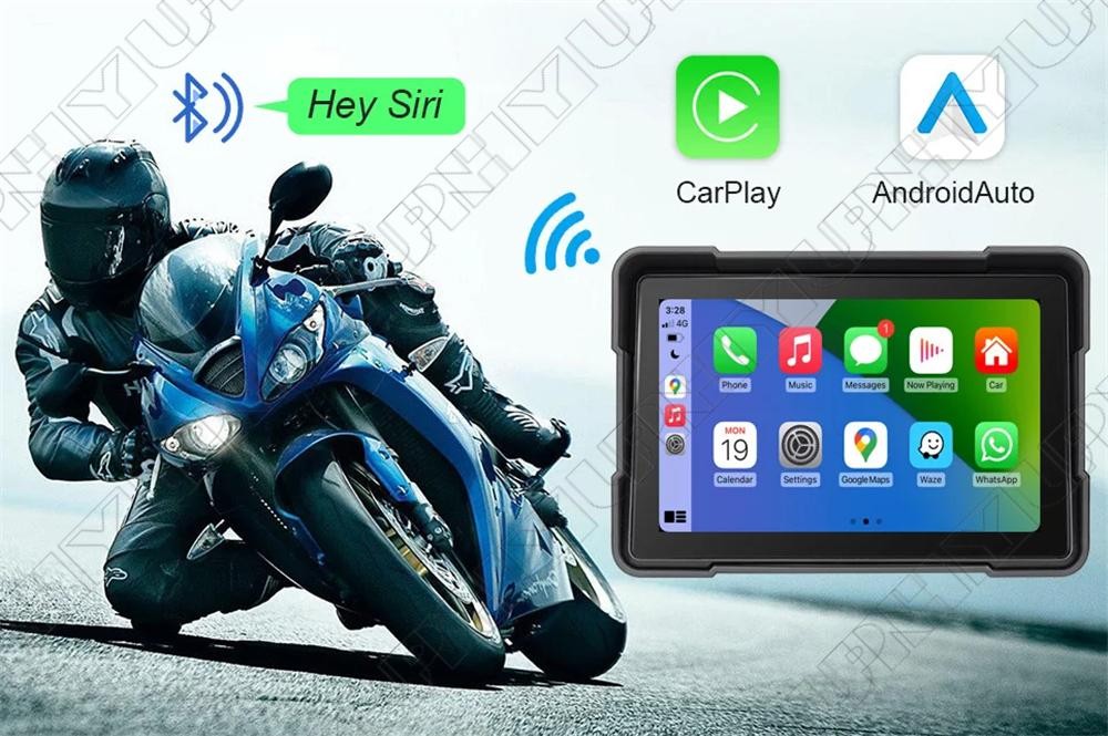 5" Waterproof HD Motorcycle Smart Screen Support Wireless Carplay & Android Auto