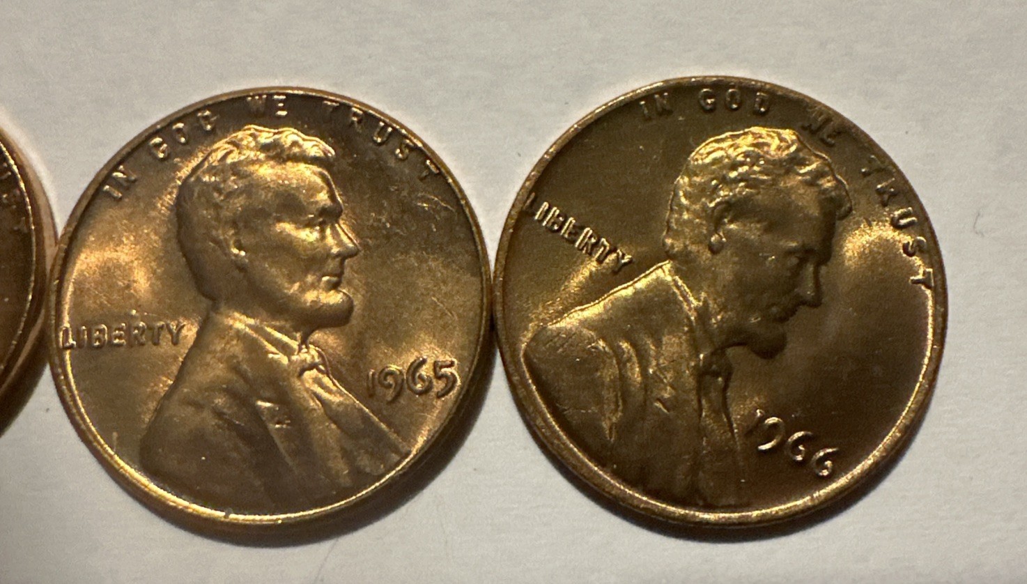 1962 1963 1964 1965 1966 P Lincoln Memorial Penny Set 5 Coin Lot Uncirculated