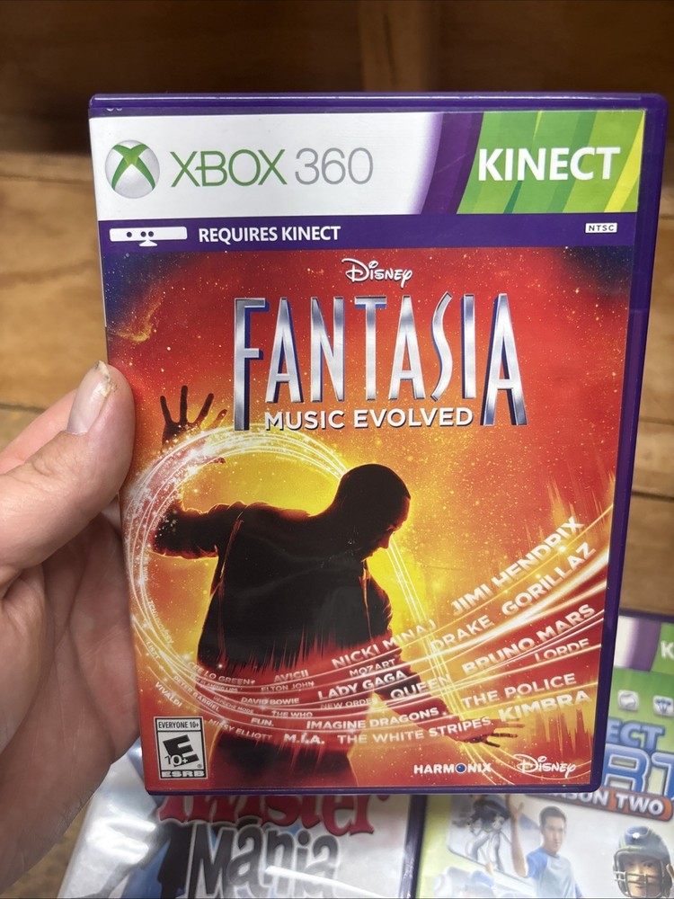 Microsoft 1414 Xbox 360 Kinect Sensor Bar & 10 Games - TESTED NICE DISCS!