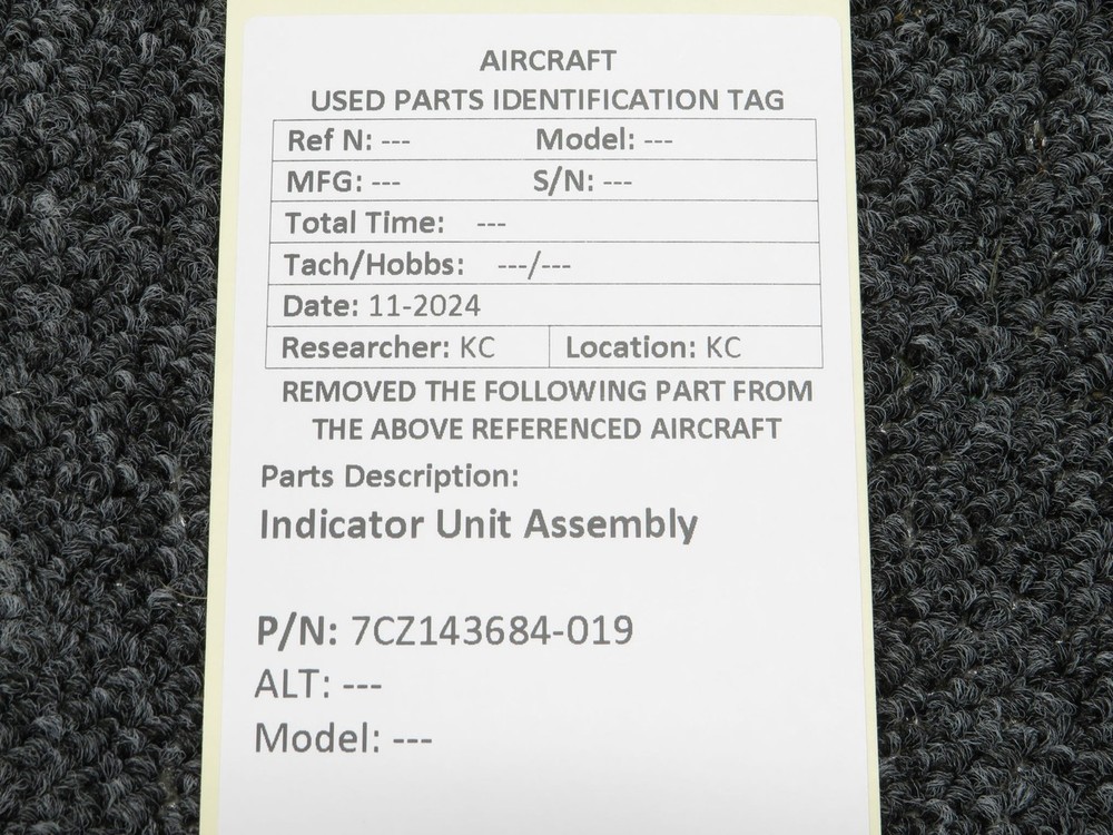 7CZ143684-019 Indicator Unit Assembly