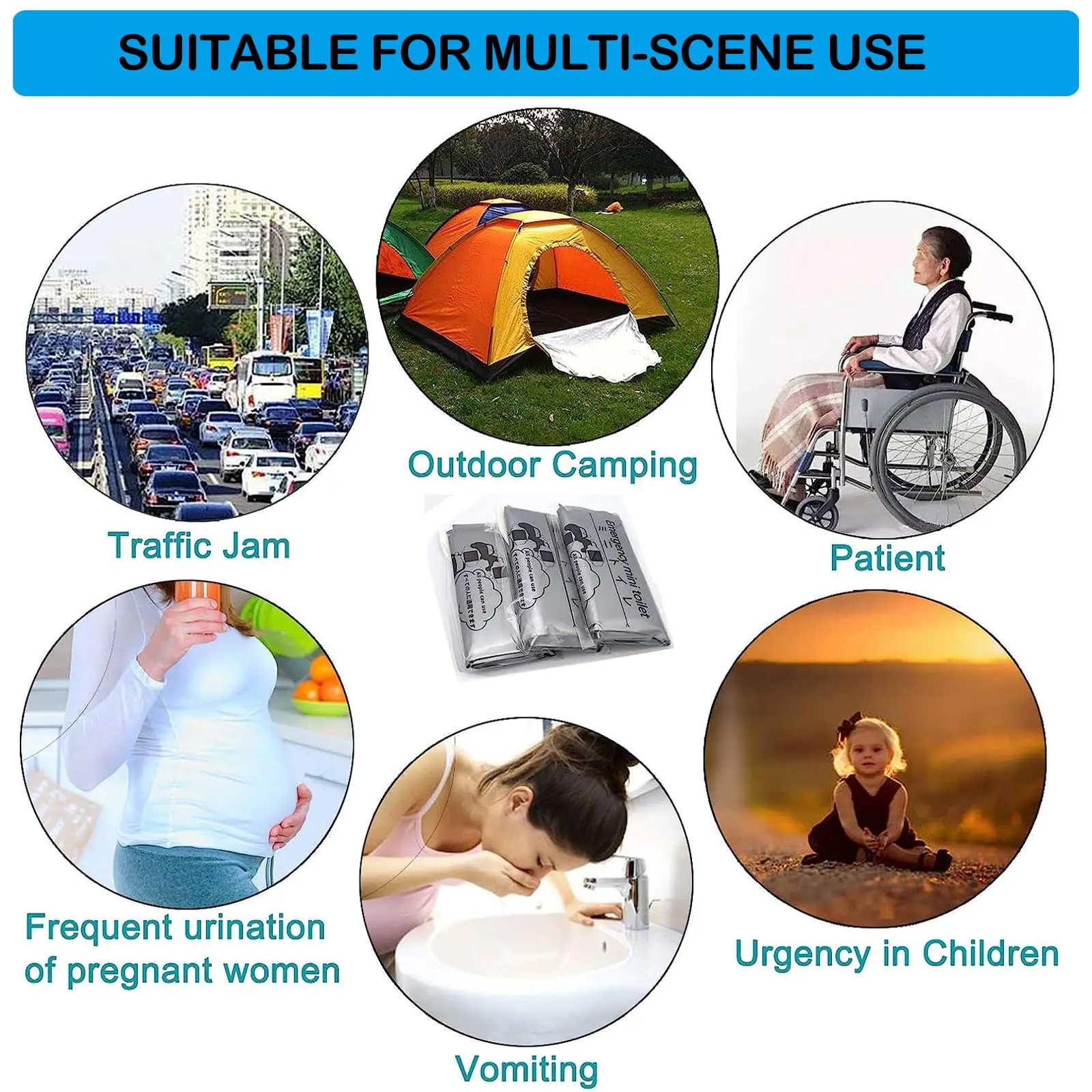 Pack of 32 Disposable Urinal Bags Camping Pee Bags Unisex Urine Bag Vomit Bag