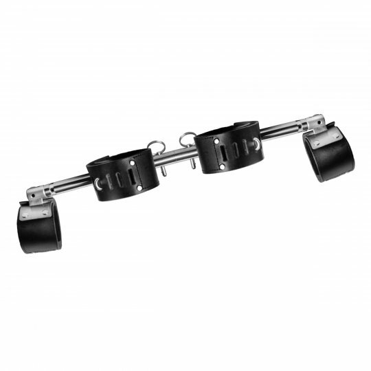 Adjustable Swiveling Spreader Bar with Leather Cuffs restraints bondage
