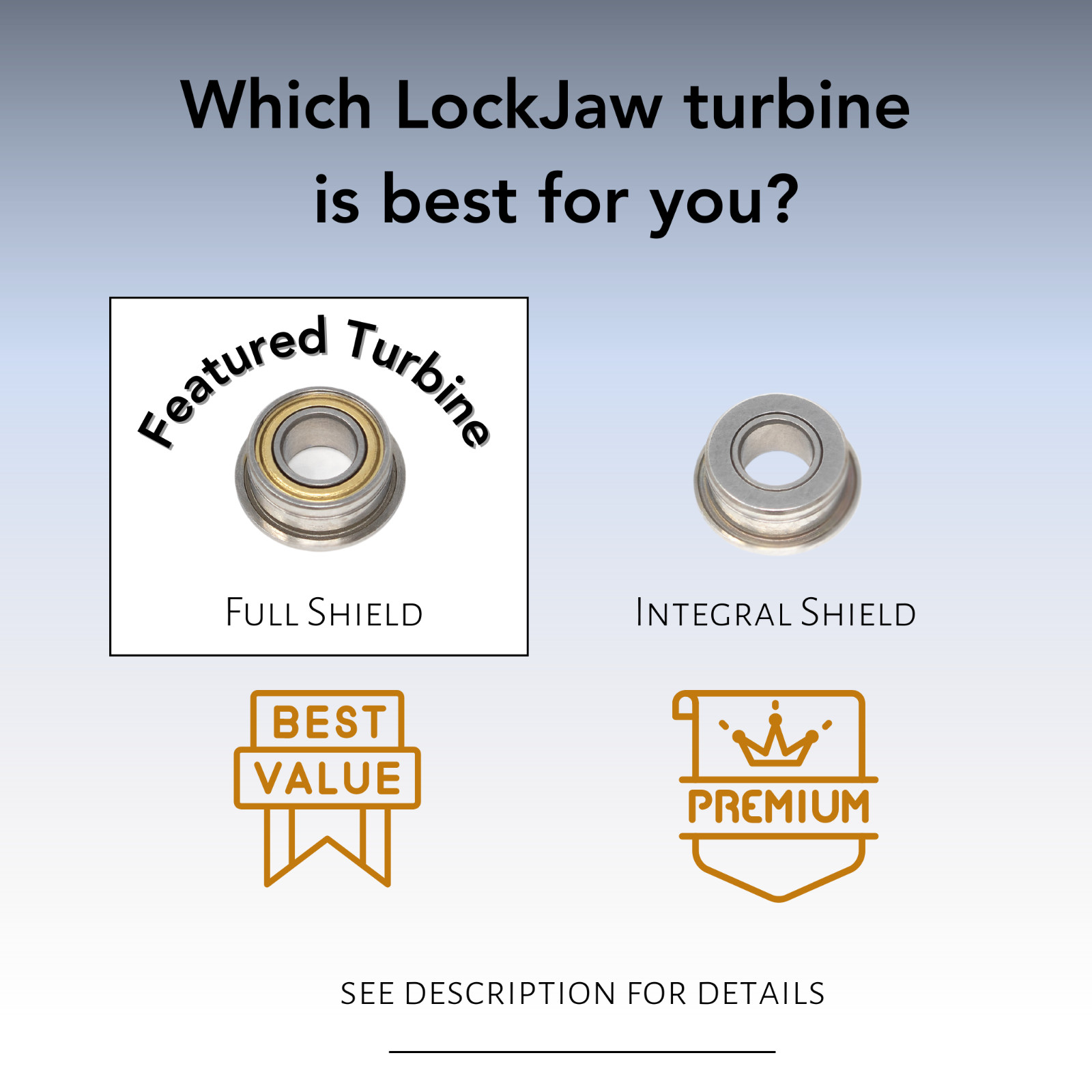 Star 430 Turbine SWL SW Push Button LubeFree Ceramic Bearings US Free Quick Ship