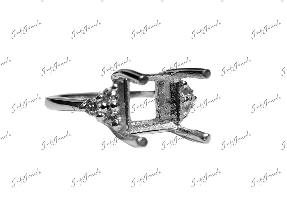 925 Silver Semi Mount Ring 5,6,7 mm Square 925 Silver Ring Blanks Silver Square