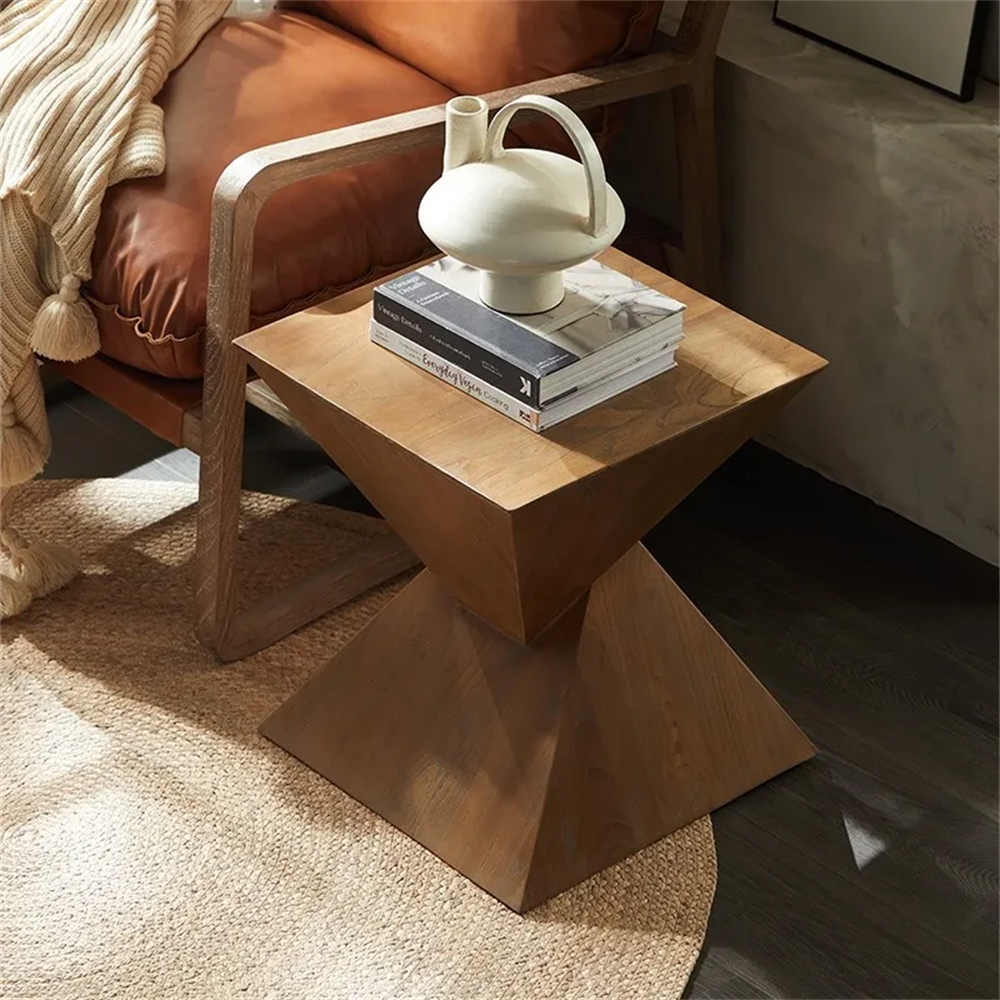 Geometric Light-Weight Concrete End Table Round/Twist Side Table Retro End Stool