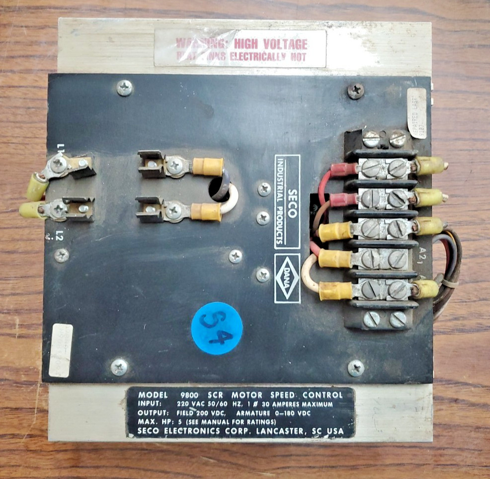SECO ELECTRONICS SCR MOTOR SPEED CONTROL 9800 (VR17)