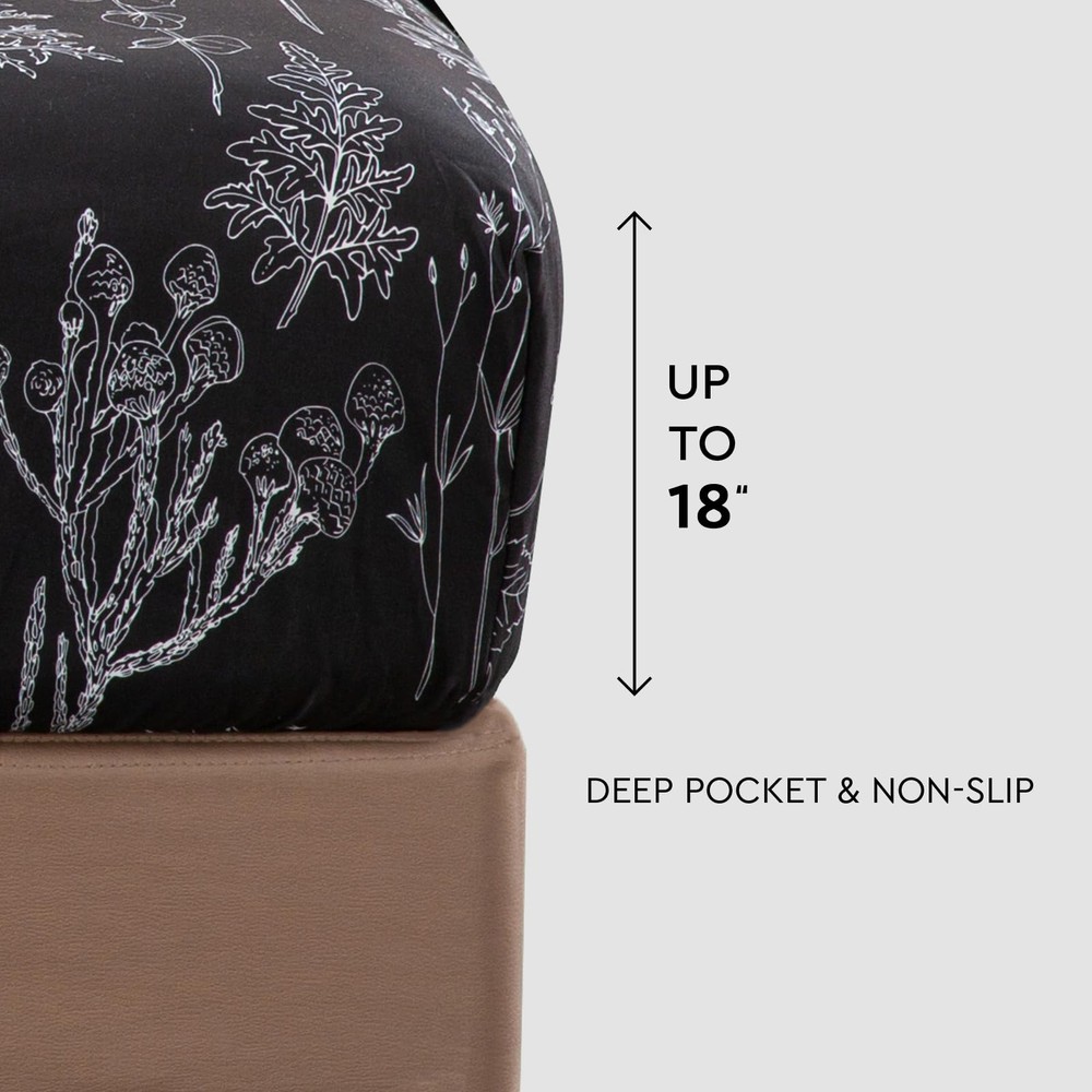 HYPREST Black Sheets Queen,Deep Pocket Sheets, 1800 Thread Count Pattrn Bed S...