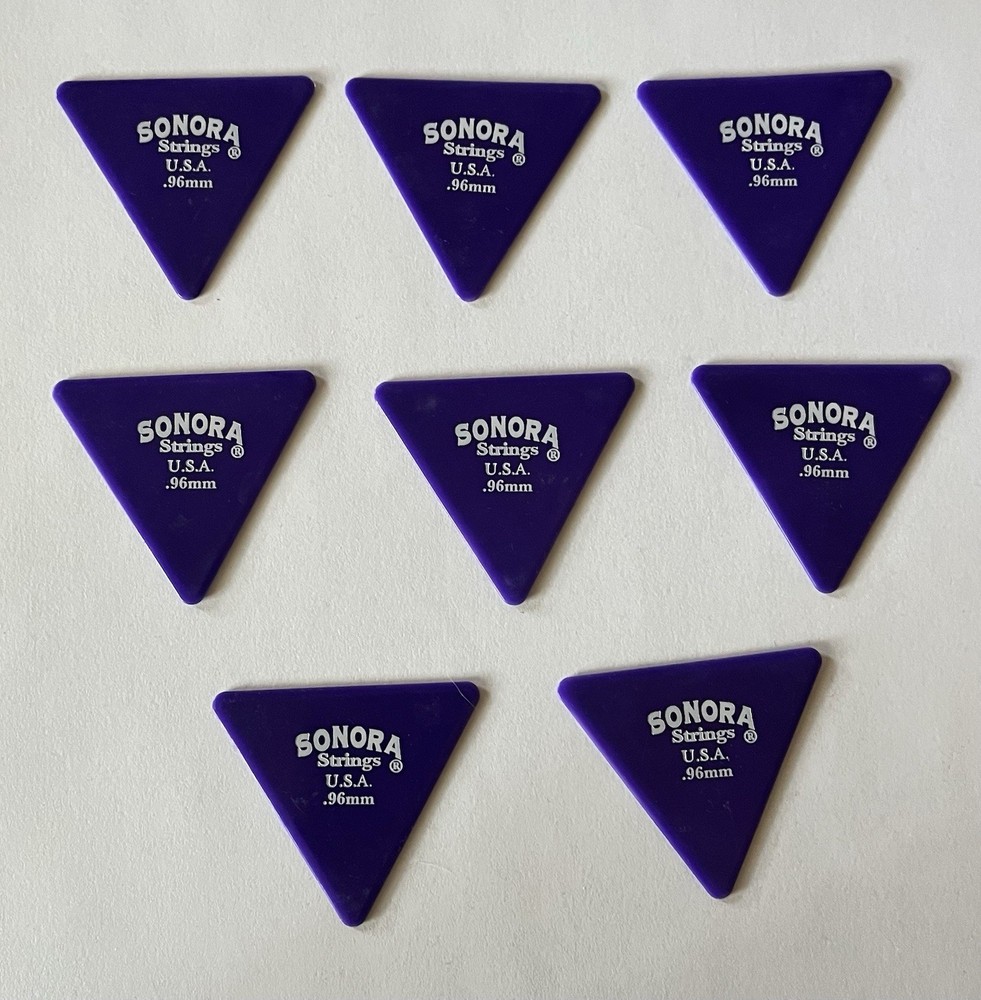 Sonora Strings Large Purple Triangle .96mm Guitar Picks - Pak of 8