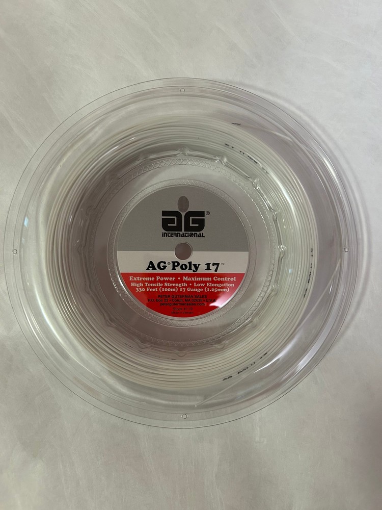 AG Poly 17G Tennis String Reel 330' - White