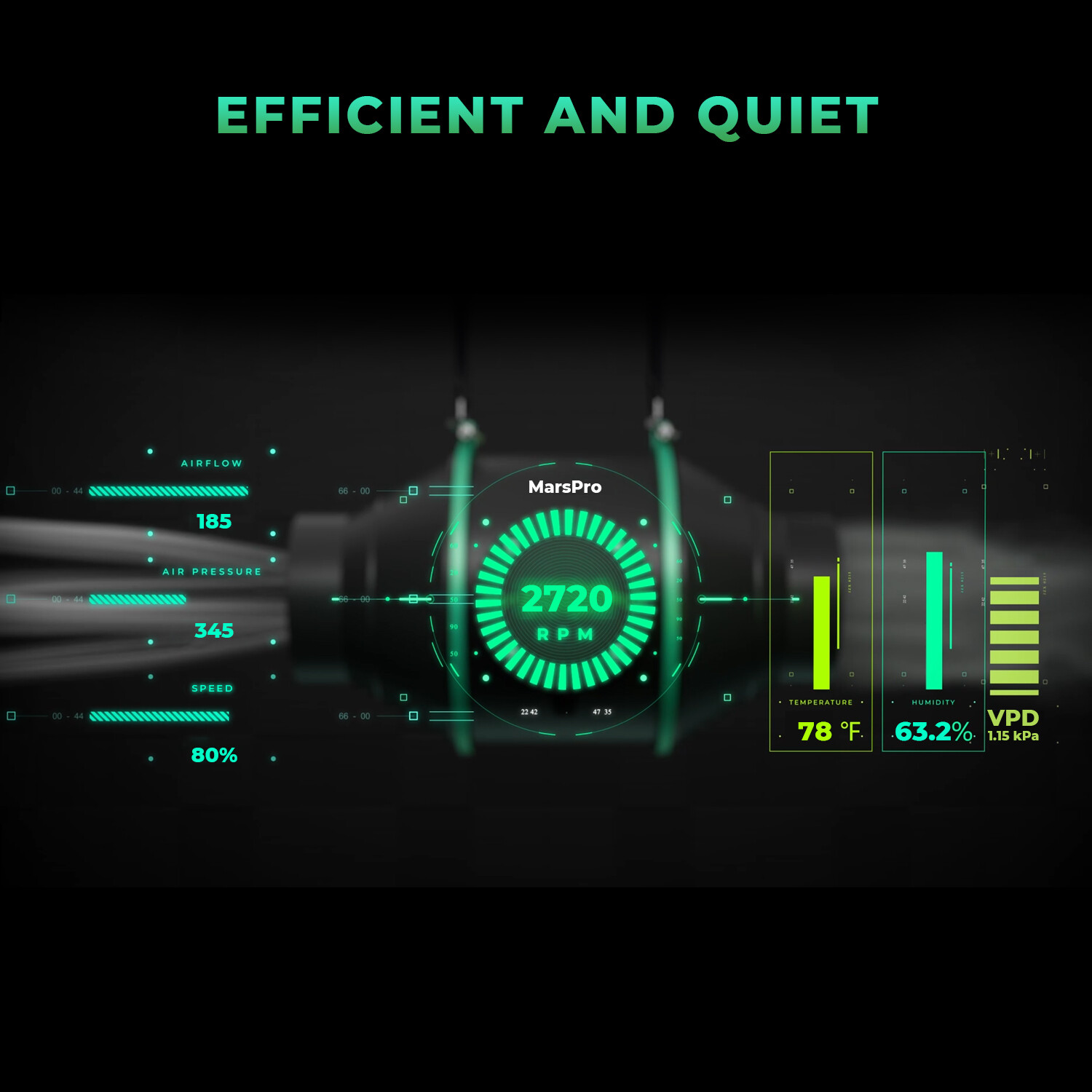 Mars Hydro Ifresh 4"Inline Fan Carbon Filter Kit Smart APP Control for Grow Tent