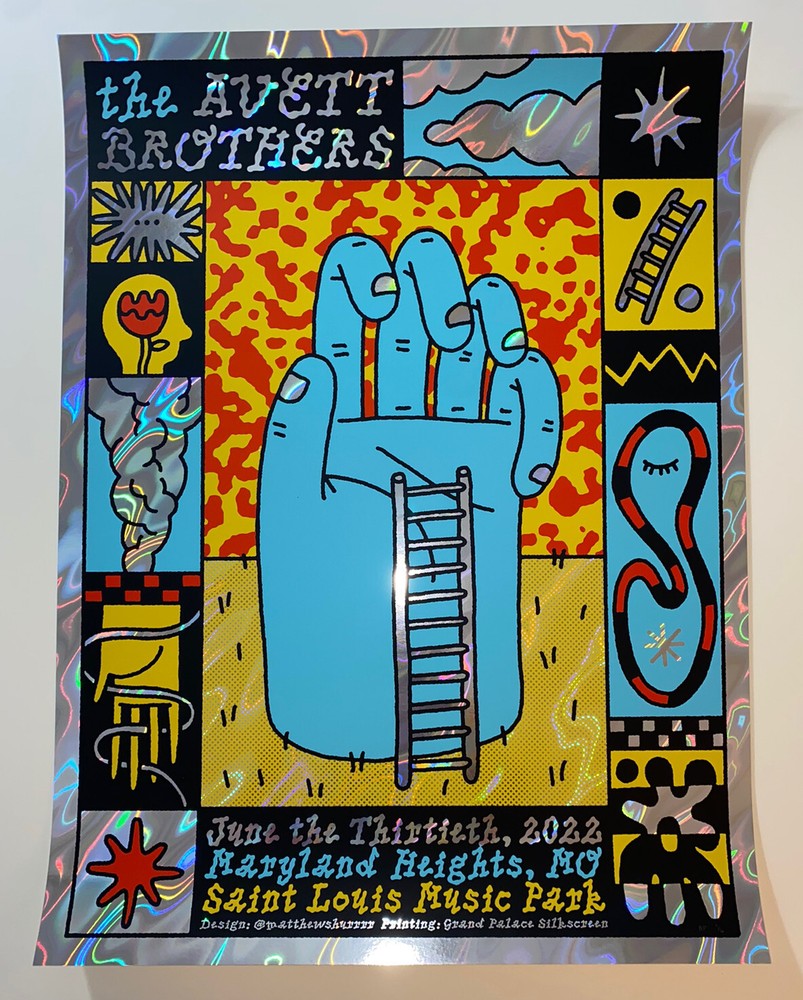 The Avett Brothers Poster Maryland Heights MO 2022 LAVA FOIL #d Only 6! Official