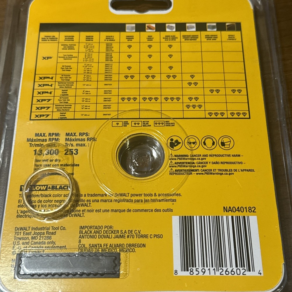 Dewalt XP 4 1/2" Segmented Diamond Blade DW4740S