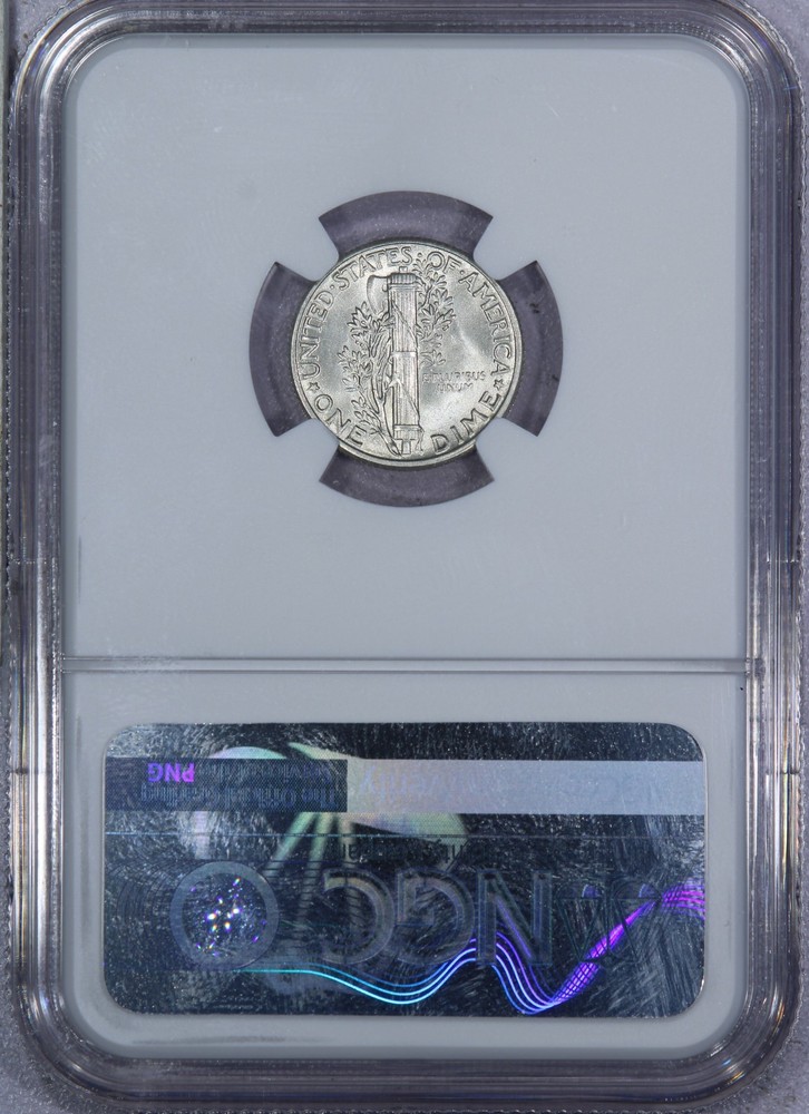 1943 Mercury Dime 10c NGC MS65