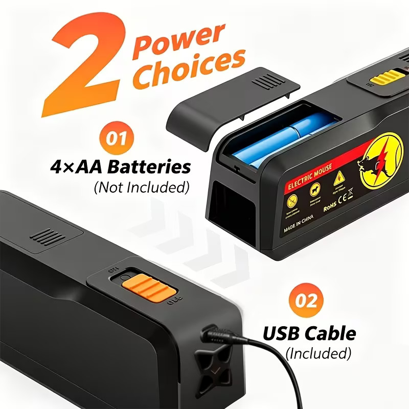 ELECTRIC MOUSE & RAT KILLER - COMPACT ELECTRONIC PEST TRAP WITH ZAPPER FUNCTION